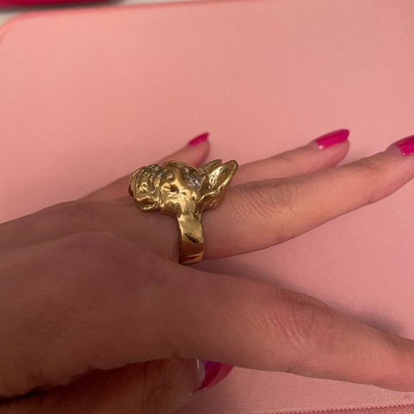 **Frenchie Lovers!** Gold brass French Bulldog ring - Picture 5 of 12